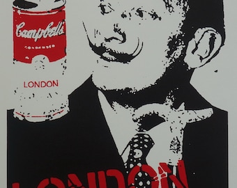 Limited edition Pop Art Graffiti silkscreen serigraph Dali London, signed, stamped and numbered, Banksy