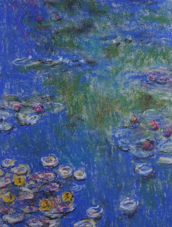 印象派の素晴らしい絵画 - 睡蓮、クロード・モネ作、署名・マーク入り