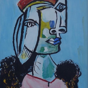 Arte molto rara - Dipinto ad olio cubista unico, firmato Picasso