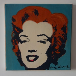 Fine unique Pop Art painting – Marilyn portrait, signed, Andy Warhol