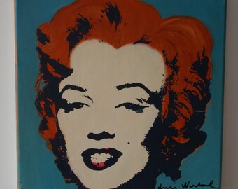 Fine unique Pop Art painting – Marilyn portrait, signed, Andy Warhol
