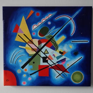 Fine Abstract composition oil Painting, Marked, Signed, Wassily Kandinsky , Rare find, early Contemporary art
