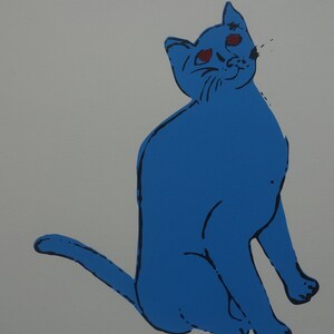 Limited edition Fine POP ART Cat Sam Silkscreen serigraph Warhol, signed, stamped and numbered