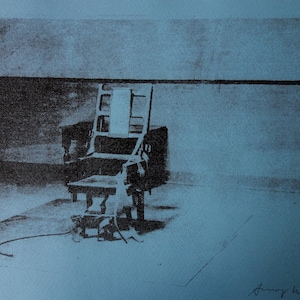 Fine POP ART Electric chair Limited edition silkscreen serigraph, Warhol, signed, stamped and numbered