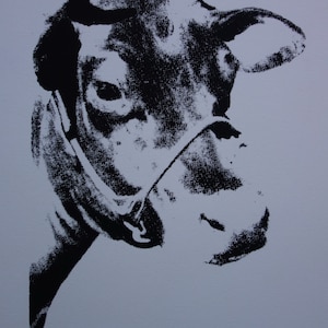Fine POP ART Limited edition silkscreen serigraph - cow, Warhol, signed, stamped and numbered