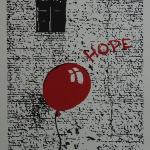 Limited edition Pop Art Graffiti silkscreen serigraph - Balloon, signed, stamped and numbered, Banksy
