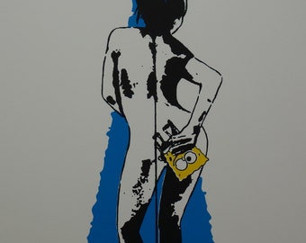 Limited edition Pop Art Graffiti silkscreen serigraph - Shower, signed, stamped and numbered, Banksy