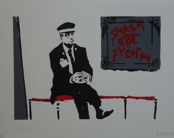 Limited edition Pop Art Graffiti silkscreen serigraph - Guard, signed, stamped and numbered, Banksy