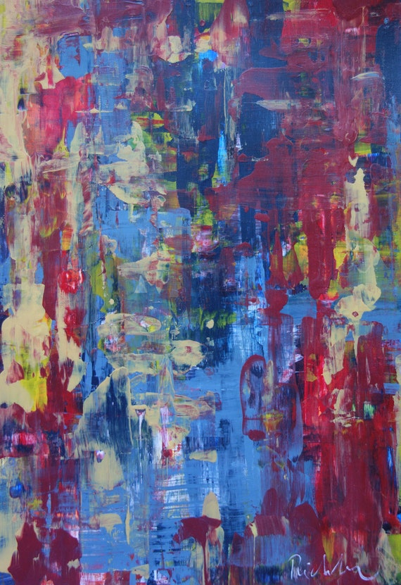 Perfect Abstract Expressionist Unique Painting, Singed & Stamped