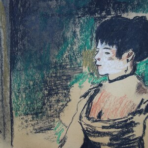 Feine impressionistische Malerei, Frau, nach Edgar Degas signiert, markiert