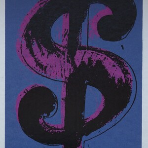Fine POP ART Limited edition silkscreen serigraph – Dollar sign, Warhol, signed, stamped and numbered