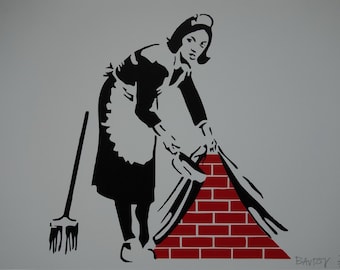 Limited edition Pop Art Graffiti Girl silkscreen serigraph, signed, stamped and numbered, Banksy