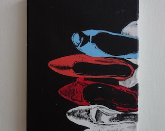 Fine unique mixed media Pop Art Painting, Marked & Signed, Andy Warhol, Rare find