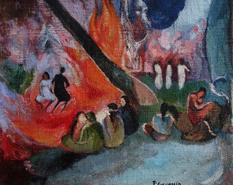 ポール・ゴーギャンによる、マークとサインが入った、タヒチのポスト