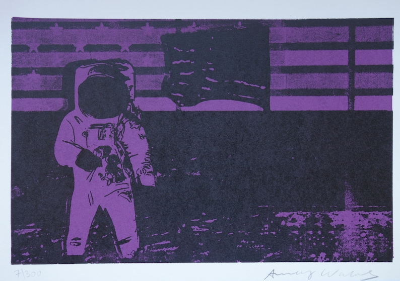 stamped and numbered Fine POP ART Astronaut Limited edition silkscreen serigraph signed Warhol