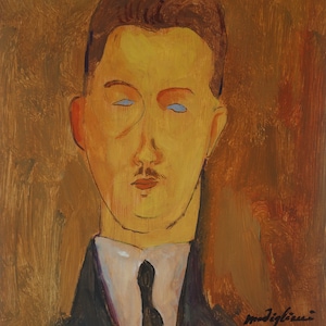 Feine moderne einzigartige Öl-Porträt-Malerei, signiert Amedeo Modigliani