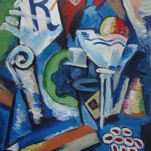 Rara francia cubista bodegones pintura de la vida