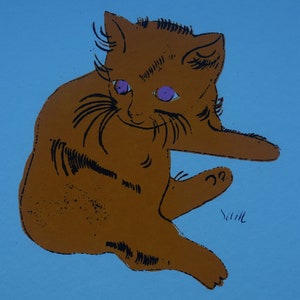 Limited edition Fine POP ART Cat Sam Silkscreen serigraph Warhol, signed, stamped and numbered
