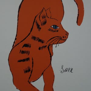 Limited edition Fine POP ART Cat Sam Silkscreen serigraph Warhol, signed, stamped and numbered
