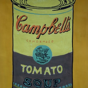 Fine unique Pop Art painting – Campbell’s Soup Can, signed, Andy Warhol