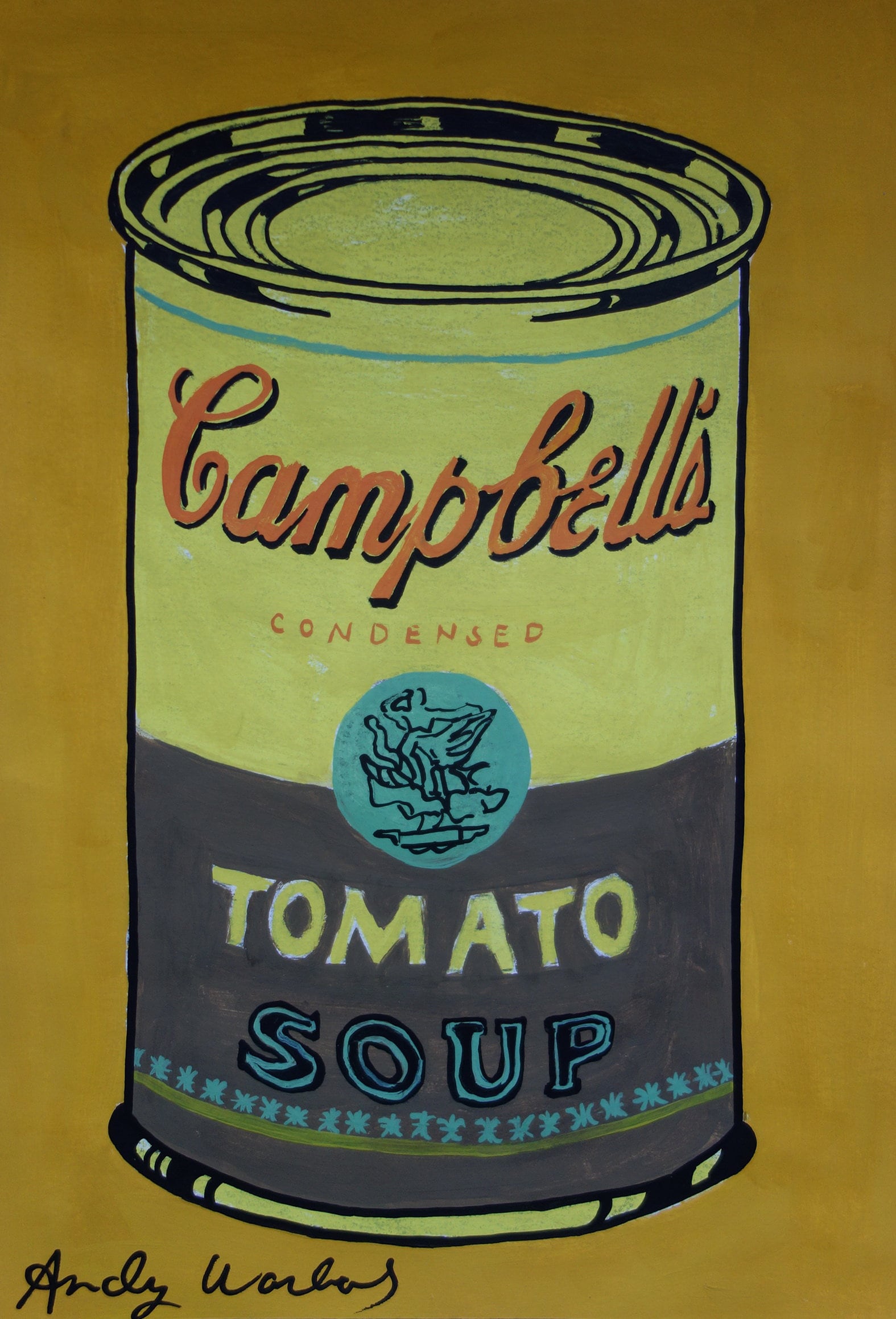 Fine Unique Pop Art Painting – Campbell's Soup Can, Signed, Andy