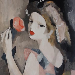 Fine early Expressionist, original gouache painting, Modigliani, Lautrec era, Signed