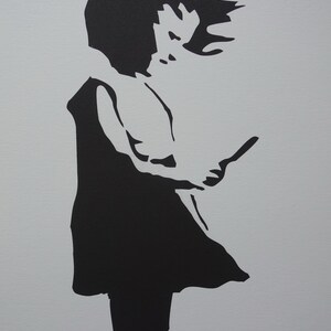 Limited edition Pop Art Graffiti silkscreen serigraph - girl, signed, stamped and numbered, Banksy