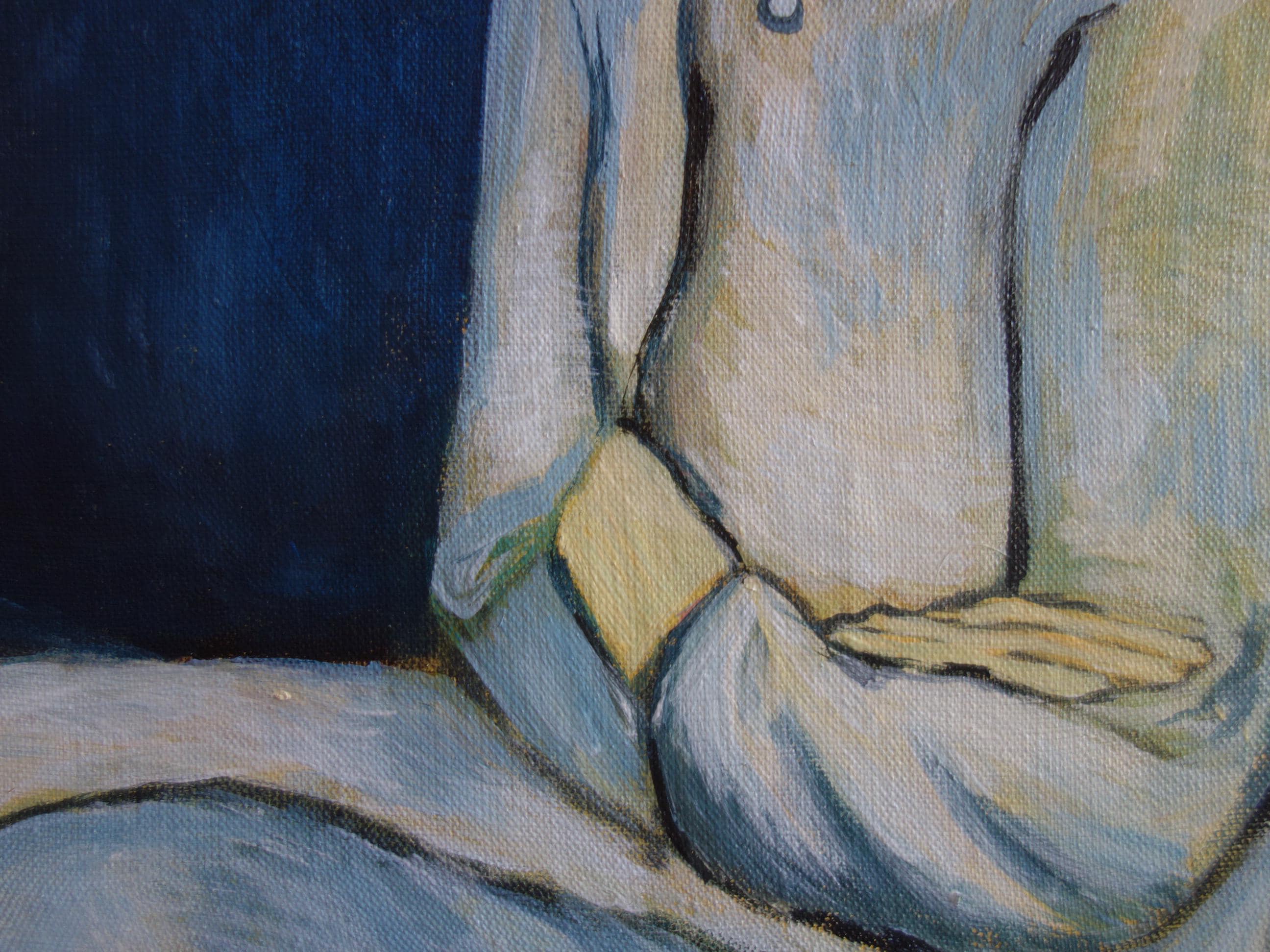 美術品、希少なキュビズム絵画 - 女性、青の時代、署名入り、パブロ