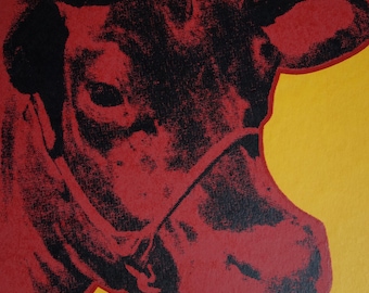 上質なポップアート限定版シルクスクリーンセリグラフ - 牛