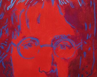 Fine Unique Pop Art Painting – Lennon Portrait, Signed, Andy