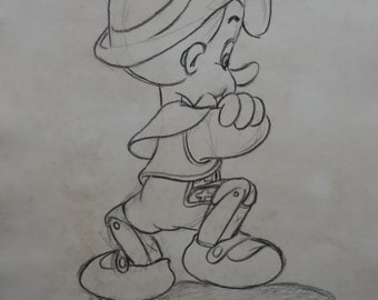 Vintage Cartoon Walt Disney Character Study Drawing - Etsy Vintage Cartoon Walt Disney Character Study Drawing - Etsy