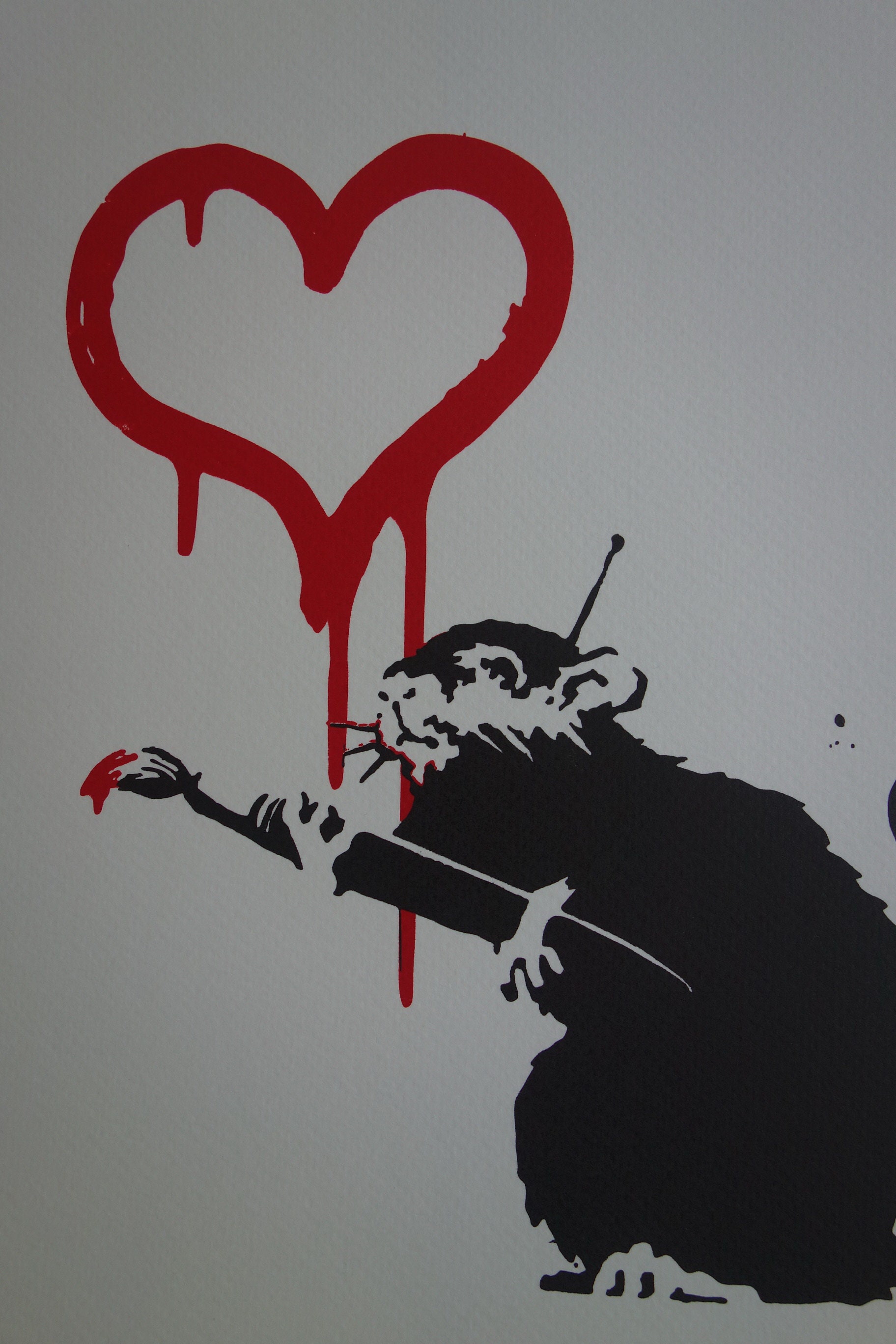 Öffne Deinen Schirm und es regnet Herzen Banksy' Sticker