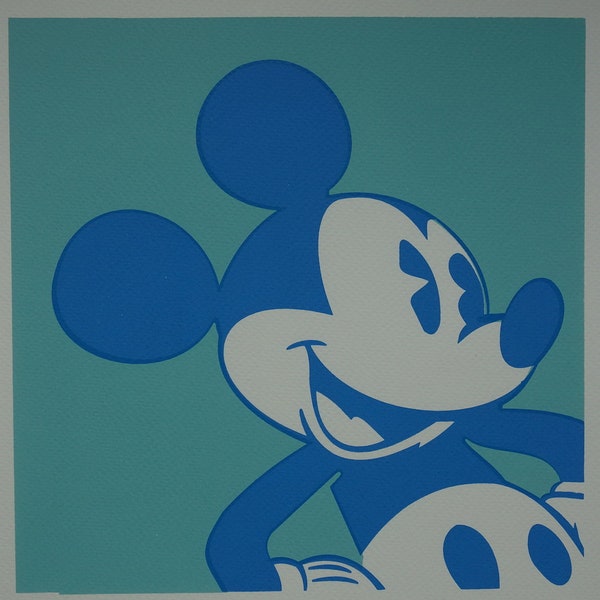 Fine POP ART Mickey Mouse Limitierte Auflage Siebdruck serigraph, Warhol, signiert, gestempelt und nummeriert