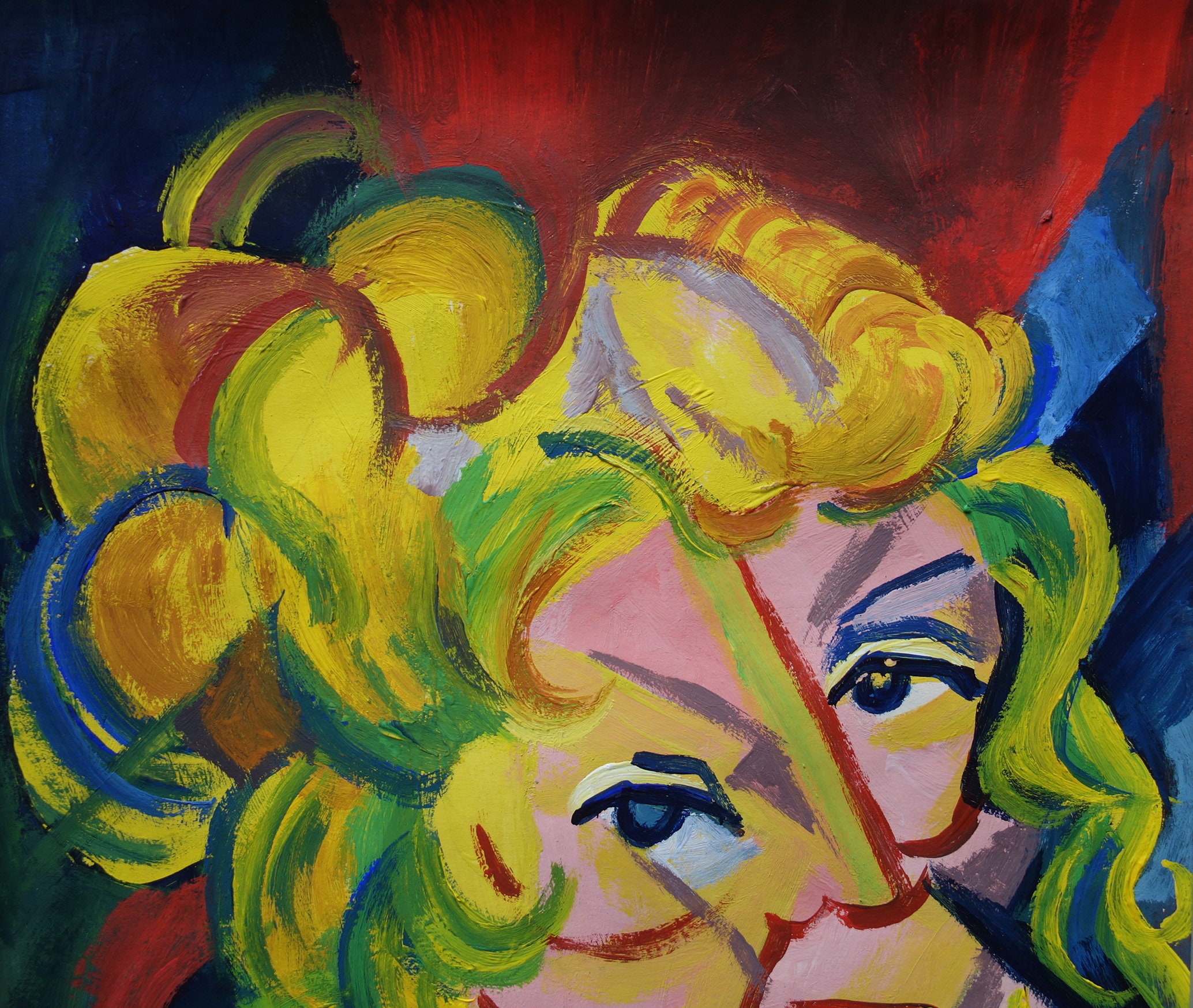 現代アート「キュビスムの女の顔」（3D painting） キュビスムの女の顔」(未来アート) 絵画 山川善作 通販 19148669