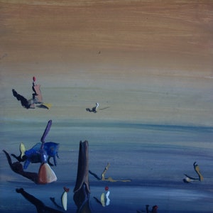 Fine European art – Surrealism painting – signed, Yves Tanguy, Dali era