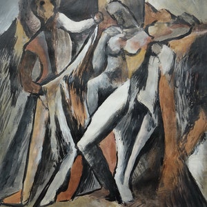 Fine art, Rare Cubist painting – women, signed, Pablo Picasso