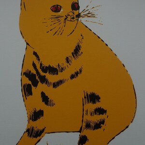 Limited edition Fine POP ART Cat Sam Silkscreen serigraph Warhol, signed, stamped and numbered