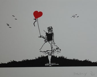 Limitierte Auflage Pop Art Graffiti Girl Siebdruck Serigraph, signiert, gestempelt und nummeriert, Banksy