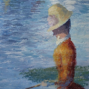Fine early Impressionist Pointillist painting, Signed
