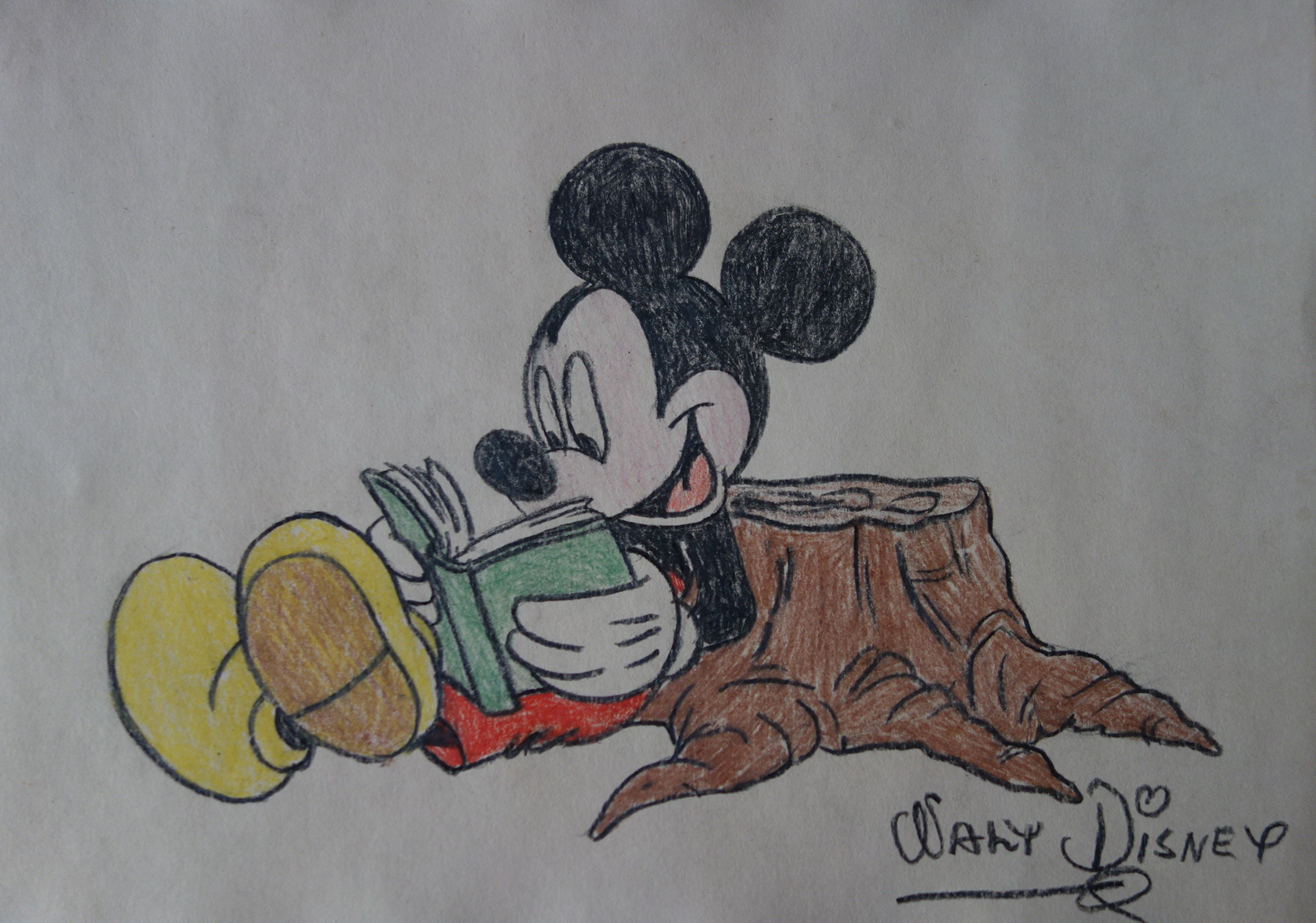 Vintage Cartoon Walt Disney Mickey Mouse Study Drawing