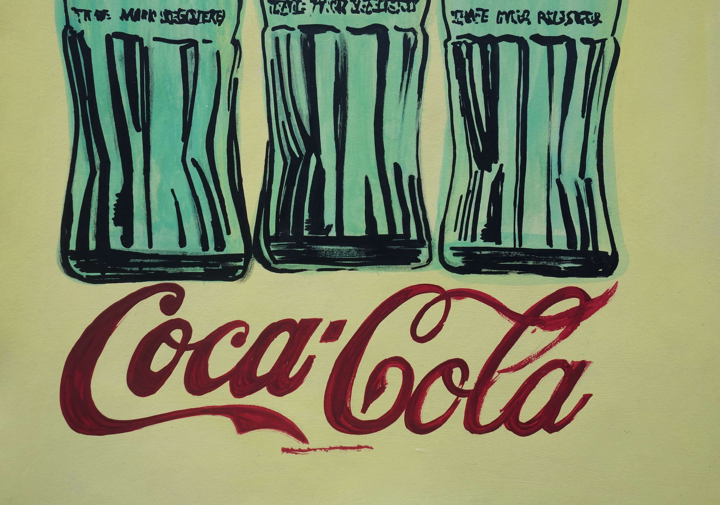 Andy Warhol - アンディウォーホル　コカ・コーラシルクスクリーン 素晴らしいユニークなポップアートの絵画 - コカコーラのボトル