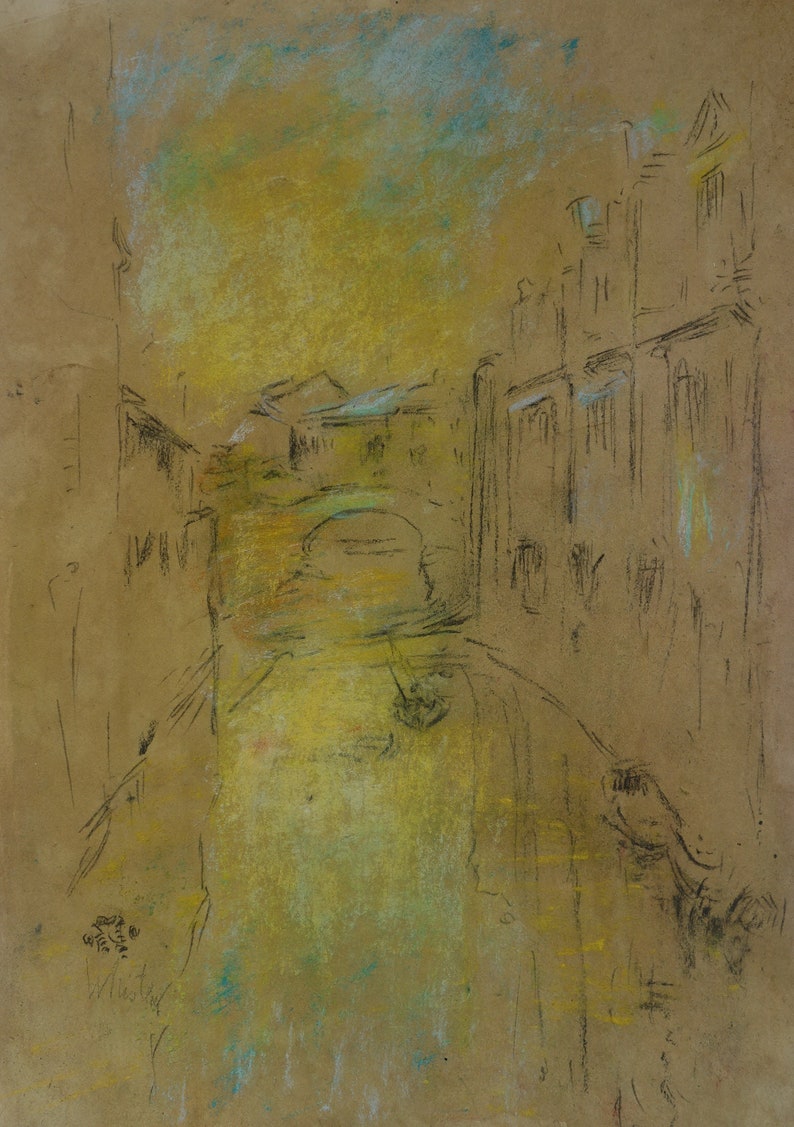 marked verso Rare find Signed Whistler Fine American Early Tonalism study