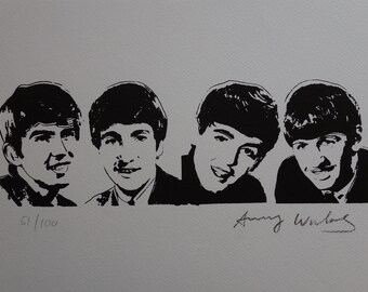 Fine POP ART Beatles Limited edition silkscreen serigraph, Warhol, signed, stamped and numbered