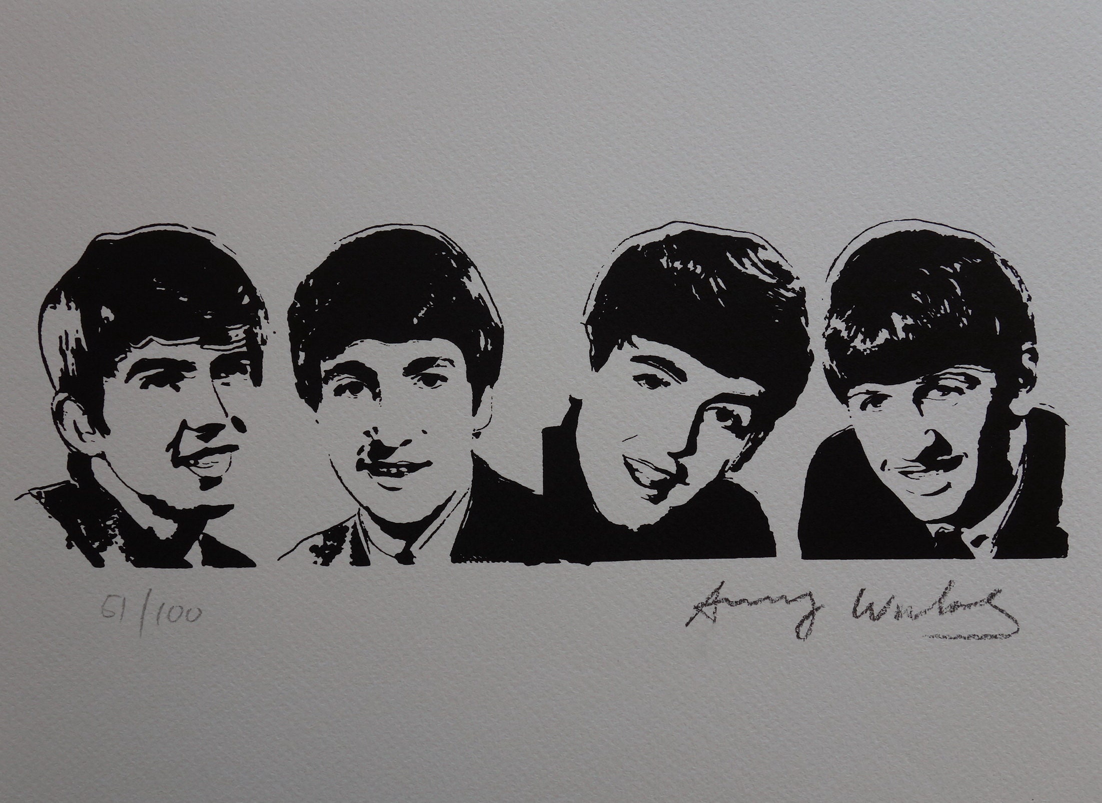 素晴らしいポップアートビートルズ限定版シルクスクリーンセリグラフ