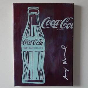 Fine PoP Art mixed media Painting, Coca-Cola bottle, Marked, Signed, Warhol, Rare find