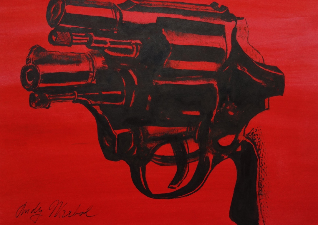 Pop Roll Revolver Fina pintura única de Pop Art revólver, firmado, Andy Warhol - Etsy España