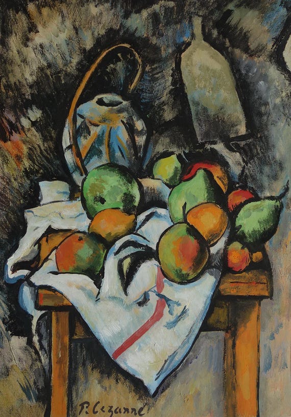 印象派の静物油絵、マークと署名入り、セザンヌ、希少品 - Etsy 日本