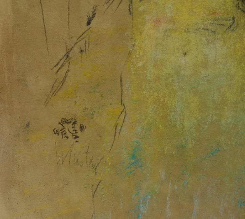 marked verso Rare find Signed Whistler Fine American Early Tonalism study