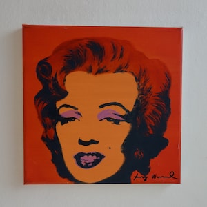 Fine unique Pop Art painting – Marilyn portrait, signed, Andy Warhol