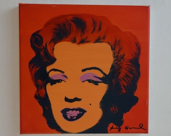 Fine unique Pop Art painting – Marilyn portrait, signed, Andy Warhol